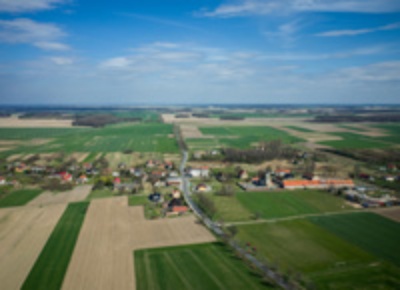 aerial view of a village